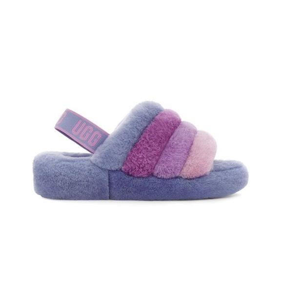 UGG Purple and Pink Fluffy Slippers - Picture 3 of 9